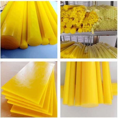 90A Hardness Yellow PU Round Rod (16-80mm × 50cm) - Solid Polyurethane Elastic Rubber Bar, 1PC(Diameter 70mm) in Saudi Arabia