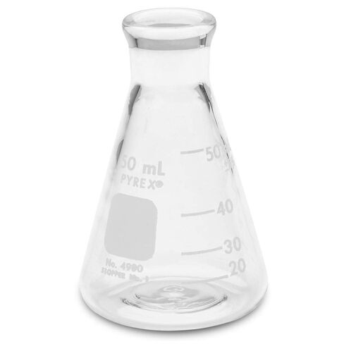 Pyrex 50ml الفم الضيق قوارير Erlenmeyer مع حافة الثقيلة ، EA in Saudi Arabia