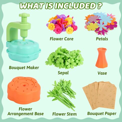 REFTTENW FLOWER CARPHS KIT TOYS للفتيات اللواتي يلهمن الإبداع والخيال ، طقم صنع أزهار DIY التعليمي للأطفال ، 4 5 6 7 8 9 سنوات هدايا عيد ميلاد ، بناء باقات الزهور الخاصة بك in Kuwait