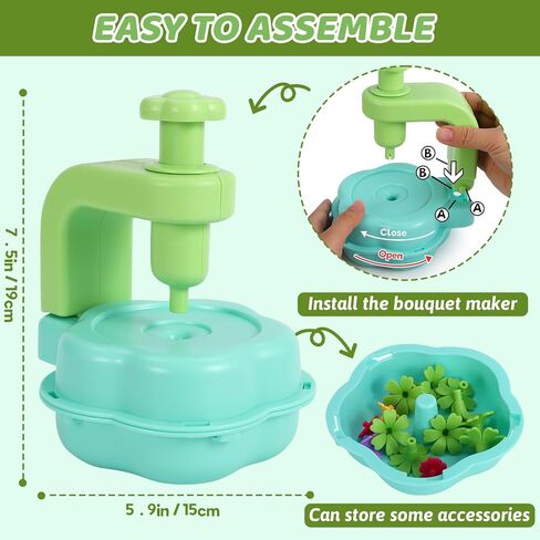 REFTTENW FLOWER CARPHS KIT TOYS للفتيات اللواتي يلهمن الإبداع والخيال ، طقم صنع أزهار DIY التعليمي للأطفال ، 4 5 6 7 8 9 سنوات هدايا عيد ميلاد ، بناء باقات الزهور الخاصة بك in Kuwait