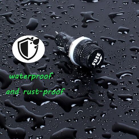 6 Pcs Panel Mounted Fuse Holder 5x20mm 250VAC 10A/125VAC 15A Black Screw Cap Fuse Holder, and 12Pcs(10A+15A) Fast Blowing Glass Tube fuses in Kuwait