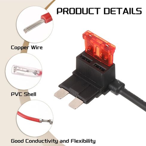 DMiotech Fuse Tap 24V 12V Car Add A Circuit Adapter Blade Fuse Taps Kit 5A, 10A, 15A Medium for Automotive Trucks Marine, 6pcs 3 Color in Saudi Arabia