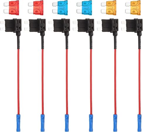 Dmiotech Fuse Tap 24V 12V Car Add a Circuit Adapter Blade Fuse Taps Kit 5A ، 10A ، 15A Medium for Automotive Trucks Marine ، 6pcs 3 Color in Kuwait