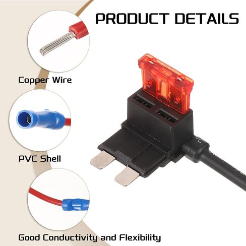 Dmiotech Fuse Tap 24V 12V Car Add a Circuit Adapter Blade Fuse Taps Kit 5A ، 10A ، 15A Medium for Automotive Trucks Marine ، 6pcs 3 Color in Kuwait