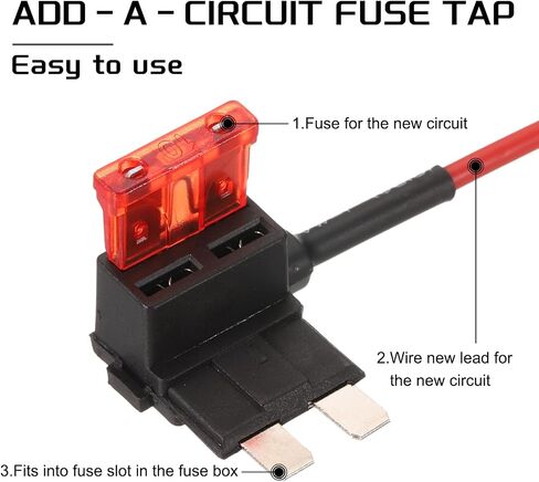 Dmiotech Fuse Tap 24V 12V Car Add a Circuit Adapter Blade Fuse Taps Kit 5A ، 10A ، 15A Medium for Automotive Trucks Marine ، 6pcs 3 Color in Kuwait
