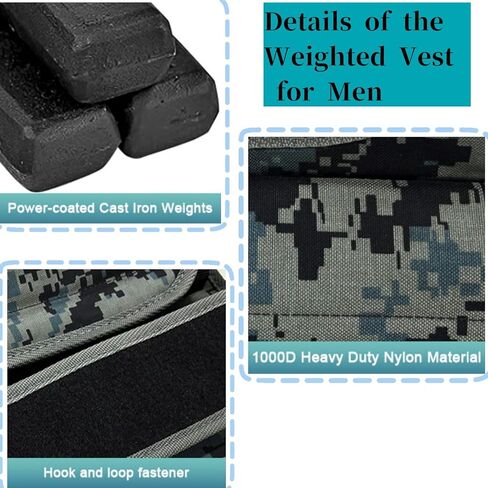 Adjustable Weighted Vests for Men, 44LB Adjustable Weight Vest with 19 Cast Iron Weights for Strength Training in Saudi Arabia
