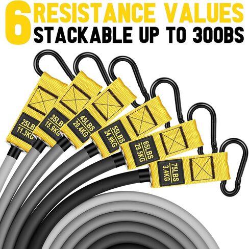 Heavy Resistance Bands for Working Out, 300lbs/360lb/420lb Exercise Bands Workout Bands with Handles, Door Anchor, Ankle Straps, Home Gym Workout Equipment for Men Fitness Strength Training Stretching in Kuwait