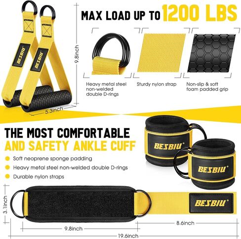 Heavy Resistance Bands for Working Out, 300lbs/360lb/420lb Exercise Bands Workout Bands with Handles, Door Anchor, Ankle Straps, Home Gym Workout Equipment for Men Fitness Strength Training Stretching in Kuwait