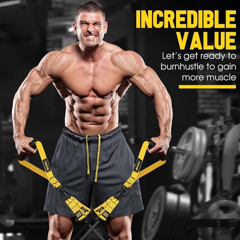 Heavy Resistance Bands for Working Out, 300lbs/360lb/420lb Exercise Bands Workout Bands with Handles, Door Anchor, Ankle Straps, Home Gym Workout Equipment for Men Fitness Strength Training Stretching in Kuwait