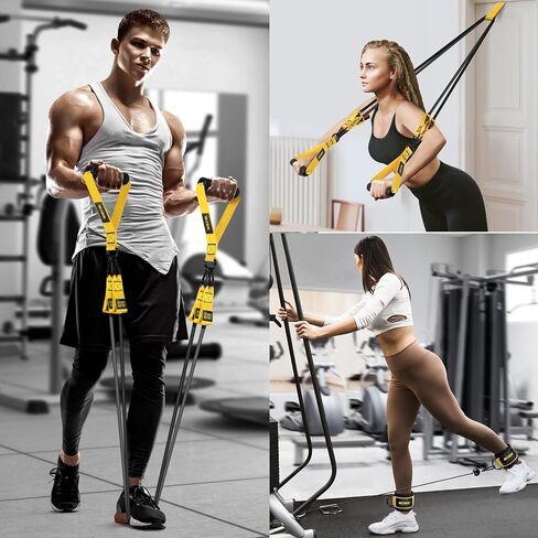 Heavy Resistance Bands for Working Out, 300lbs/360lb/420lb Exercise Bands Workout Bands with Handles, Door Anchor, Ankle Straps, Home Gym Workout Equipment for Men Fitness Strength Training Stretching in Kuwait