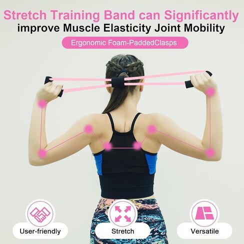 Figure 8 Shaped Resistance Bands -4-Pack Workout Bands with Handles Figure, 8 Exercise Bands for arm Shoulder Stretching, Leg Stretching, Yoga, Pilates, Home Gym Workout Equipment for Women Men in Saudi Arabia
