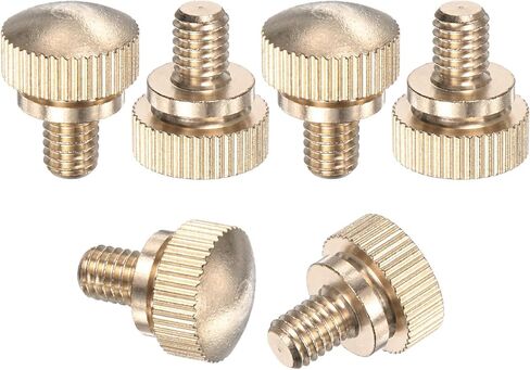 6-Pack Knurled Thumb Screws, M5x8mm Solid Brass Round Head Knobs Bolts with Shoulder Grip Fasteners for Eye Glass Screws/PC Computer, Thumbscrew Threaded Knurled Tip in Saudi Arabia