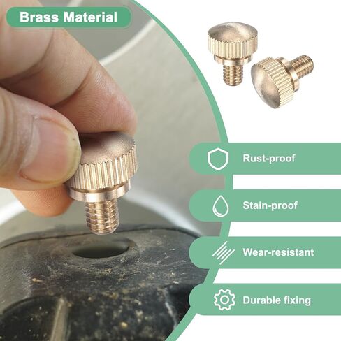 6-Pack Knurled Thumb Screws, M5x8mm Solid Brass Round Head Knobs Bolts with Shoulder Grip Fasteners for Eye Glass Screws/PC Computer, Thumbscrew Threaded Knurled Tip in Saudi Arabia