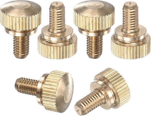 6-Pack Knurled Thumb Screws, M5x8mm Solid Brass Round Head Knobs Bolts with Shoulder Grip Fasteners for Eye Glass Screws/PC Computer, Thumbscrew Threaded Knurled Tip in Saudi Arabia