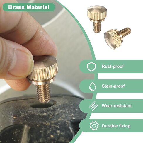 6-Pack Knurled Thumb Screws, M5x8mm Solid Brass Round Head Knobs Bolts with Shoulder Grip Fasteners for Eye Glass Screws/PC Computer, Thumbscrew Threaded Knurled Tip in Saudi Arabia