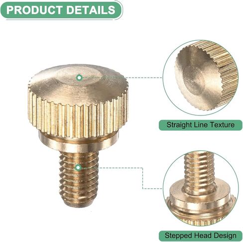 6-Pack Knurled Thumb Screws, M5x8mm Solid Brass Round Head Knobs Bolts with Shoulder Grip Fasteners for Eye Glass Screws/PC Computer, Thumbscrew Threaded Knurled Tip in Saudi Arabia