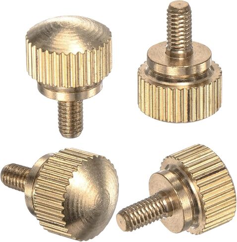 6-Pack Knurled Thumb Screws, M5x8mm Solid Brass Round Head Knobs Bolts with Shoulder Grip Fasteners for Eye Glass Screws/PC Computer, Thumbscrew Threaded Knurled Tip in Saudi Arabia