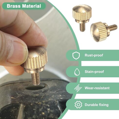 6-Pack Knurled Thumb Screws, M5x8mm Solid Brass Round Head Knobs Bolts with Shoulder Grip Fasteners for Eye Glass Screws/PC Computer, Thumbscrew Threaded Knurled Tip in Saudi Arabia