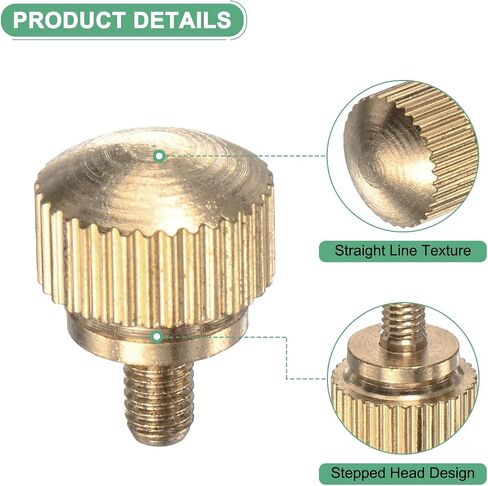 6-Pack Knurled Thumb Screws, M5x8mm Solid Brass Round Head Knobs Bolts with Shoulder Grip Fasteners for Eye Glass Screws/PC Computer, Thumbscrew Threaded Knurled Tip in Saudi Arabia