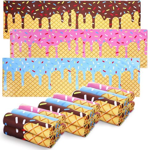 BRELING 18 PCS Ice Cream Drip Baseball Boading منشفة 40 × 12 بوصة من منشفة تبريد الآيس كريم التنفس الباردة. in Saudi Arabia