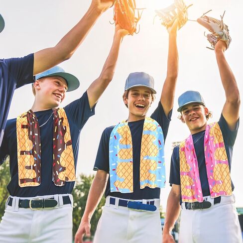 BRELING 18 PCS Ice Cream Drip Baseball Boading منشفة 40 × 12 بوصة من منشفة تبريد الآيس كريم التنفس الباردة. in Saudi Arabia