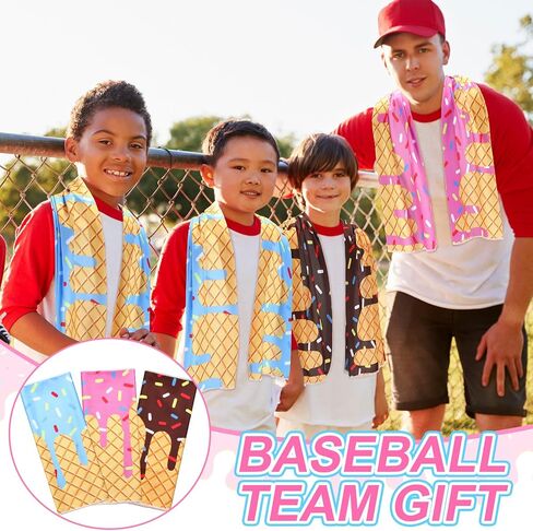 BRELING 18 PCS Ice Cream Drip Baseball Boading منشفة 40 × 12 بوصة من منشفة تبريد الآيس كريم التنفس الباردة. in Saudi Arabia