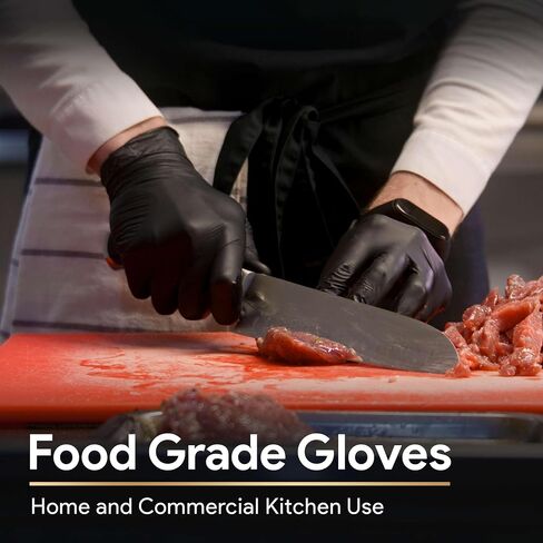 FifthPulse 6 Mil Black Nitrile Gloves, Heavy Duty Mechanic and Food Grade Glove - Powder-Free, Latex-Free Medical Exam Gloves in Kuwait