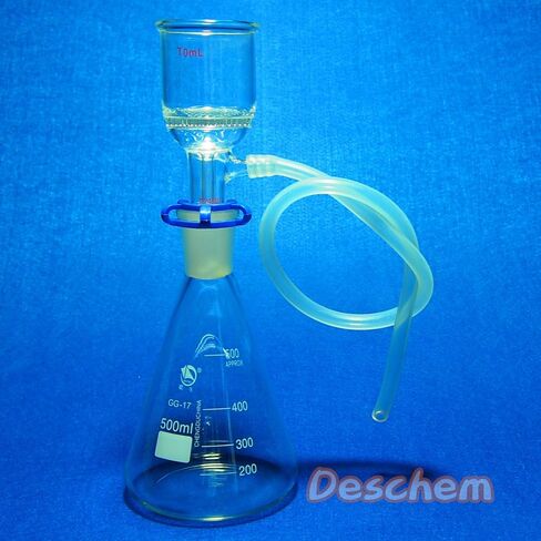 500ml,24/40,Suction Filtration Device,47mm Pore Buchner Funnel & Glass Flask in Saudi Arabia