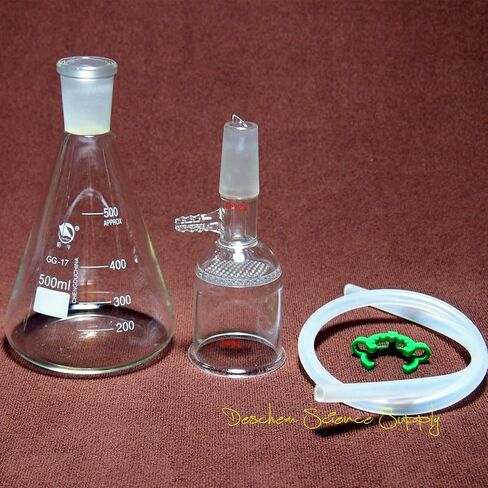 500ml,24/40,Suction Filtration Device,47mm Pore Buchner Funnel & Glass Flask in Saudi Arabia