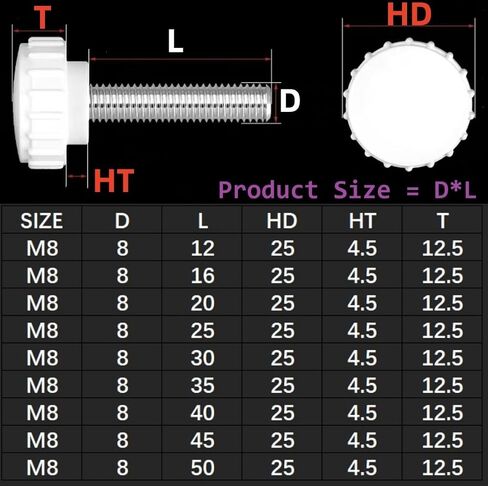 25Pcs 304 Stainless Steel External Thread Finger Screws M3-M8 Adjustable Hand Screws Suitable For Electronic Instruments Mechanical Equipment Outdoor Devices Anti Embroidery And Anti Falling Design(Bl in Kuwait