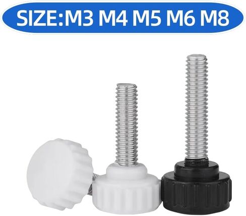 25Pcs 304 Stainless Steel External Thread Finger Screws M3-M8 Adjustable Hand Screws Suitable For Electronic Instruments Mechanical Equipment Outdoor Devices Anti Embroidery And Anti Falling Design(Bl in Kuwait