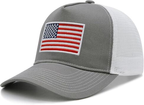 American Flag Trucker Hat for Men Women, Adjustable Snapback Mesh USA Flag Baseball Cap in Saudi Arabia