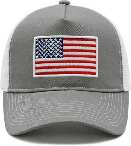 American Flag Trucker Hat for Men Women, Adjustable Snapback Mesh USA Flag Baseball Cap in Saudi Arabia