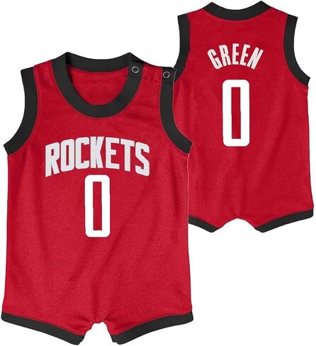Outerstuff Jalen Green Houston Rockets #0 NEWBORN/Infant Player Name and Number Romper Onesie in Saudi Arabia
