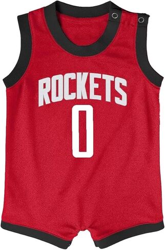 Outerstuff Jalen Green Houston Rockets #0 NEWBORN/Infant Player Name and Number Romper Onesie in Saudi Arabia