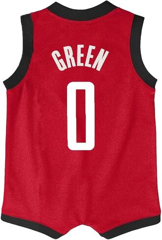 Outerstuff Jalen Green Houston Rockets #0 NEWBORN/Infant Player Name and Number Romper Onesie in Saudi Arabia