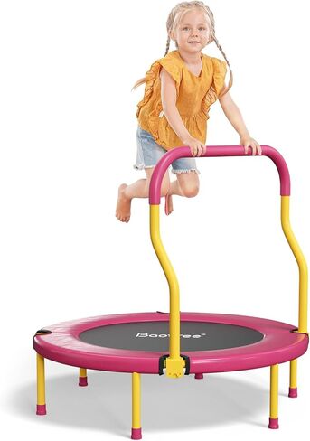 36 Inch Mini Trampoline for Kids, Indoor Outdoor Trampoline with Foam Handle, Max. Load 220 lb, Rebounder Trampoline for Toddlers, Birthday Gift for 1-6 Years Children, Boys Girls for Fun in Kuwait