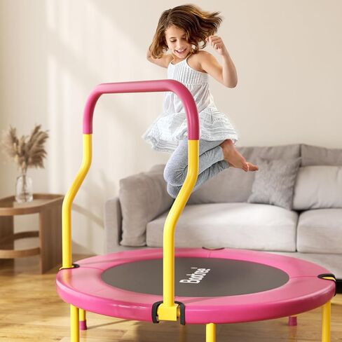 36 Inch Mini Trampoline for Kids, Indoor Outdoor Trampoline with Foam Handle, Max. Load 220 lb, Rebounder Trampoline for Toddlers, Birthday Gift for 1-6 Years Children, Boys Girls for Fun in Kuwait