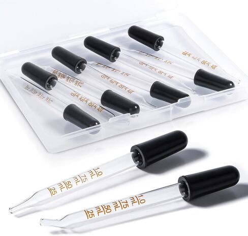 Pipette Dropper 8 Pack Glass Eye Droppe with Bent & Straight Tips,1 ml Droppers for Essential Oils, Lab, Crafts, Measuring and Transferring a Variety of Liquids in Saudi Arabia