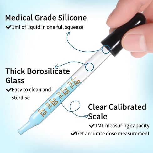 Pipette Dropper 8 Pack Glass Eye Droppe with Bent & Straight Tips,1 ml Droppers for Essential Oils, Lab, Crafts, Measuring and Transferring a Variety of Liquids in Saudi Arabia