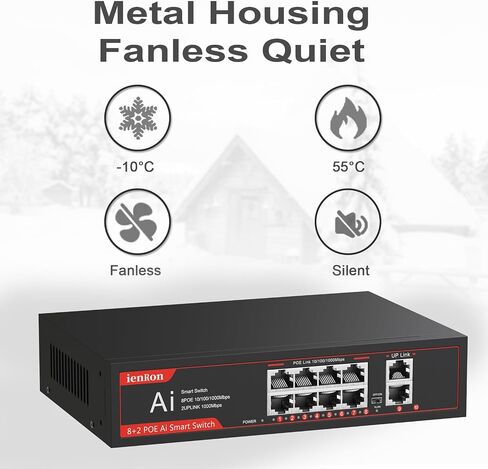 5 Port Gigabit Ethernet Switch, Unmanaged 1000Mbps Network Hub, Plug & Play, Fanless Metal Housing, Wall/Desktop Mount for Home/Office/Gaming/Streaming , Black in Saudi Arabia