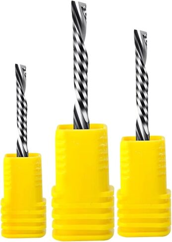 Vsharp 3.175mm Shank Left Spiral Milling Cutter Down Cut One Flute Router Bit CNC End Mill Engraving Bits Tungsten Steel Acrylic(3.175x1.5x12) in Saudi Arabia