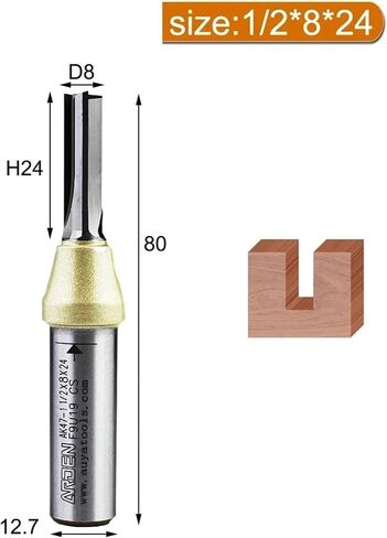 Arden TCT 3 Flutes Straight Multifunctional Cutting Router Bit Drilling Trimming Engraving Wood MDF Woodworking Milling Cutter(12.7x8x24) in Saudi Arabia