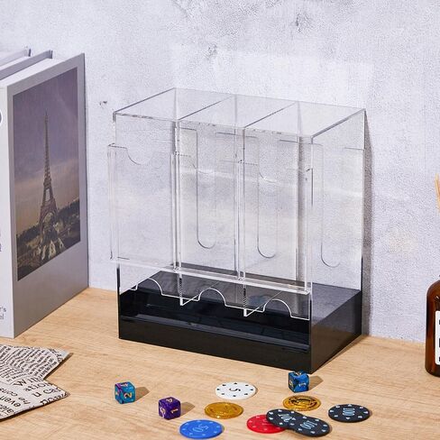 6 Slots Acrylic Booster Pack Dispenser with Black Base, Card Dispenser Storage and Organizer, for Trading Card, Booster Packs, Sports & More in Kuwait