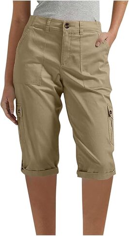 Long Shorts for Women Hiking Cargo Bermuda Shorts Lightweight Knee Length Capris for Summer Travel Hiking in Kuwait