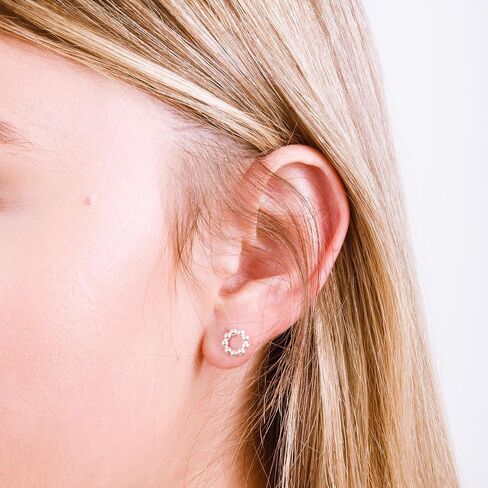 Dainty Gold Circle Earrings - Minimal Small Open Circle Stud Posts - Designer Handmade in Kuwait