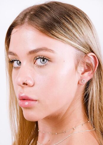 Dainty Gold Circle Earrings - Minimal Small Open Circle Stud Posts - Designer Handmade in Kuwait