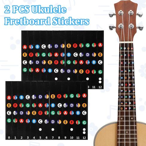 13 PCS kuulele chord chart chart ورقة الغش مع ملصقات مقياس kuulele 2 و 10 Felt Ficks توسع اللعب بسرعة للمبتدئين واللاعبين المتوسطين in Saudi Arabia