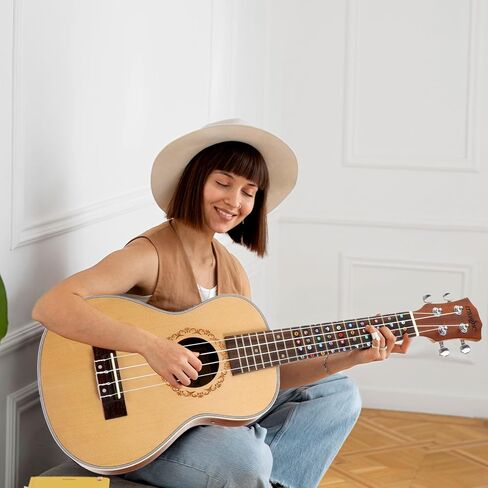 13 PCS kuulele chord chart chart ورقة الغش مع ملصقات مقياس kuulele 2 و 10 Felt Ficks توسع اللعب بسرعة للمبتدئين واللاعبين المتوسطين in Saudi Arabia