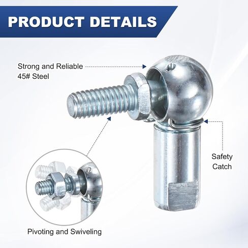 4-Pack CS10 Ball Head Rod End Bearing, M5x0.8 Right Male Thread and Right Female Thread Self-lubricating Carbon Steel Angle Ball Joint Socket End Fitting for Automotive in Saudi Arabia
